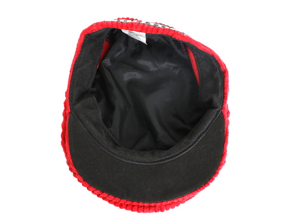 90s USA製 ナイキ 太畝 コーデュロイ ハンチング キャップ メンズ L 古着 オールド 帽子 キャスケット ワンポイント スウッシュ Sublime 赤