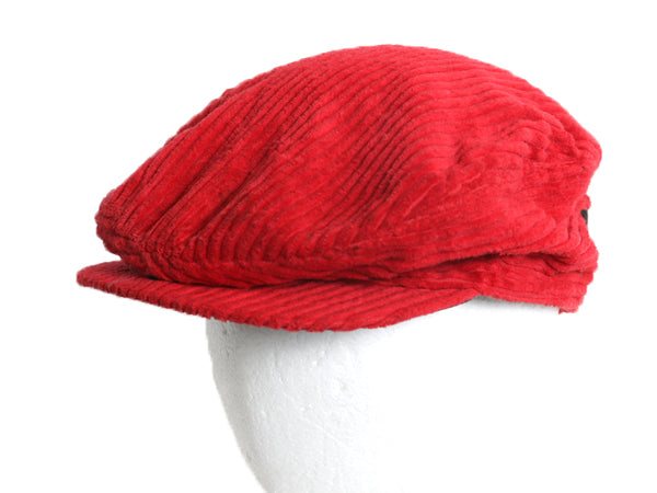 90s USA製 ナイキ 太畝 コーデュロイ ハンチング キャップ メンズ L 古着 オールド 帽子 キャスケット ワンポイント スウッシュ Sublime 赤