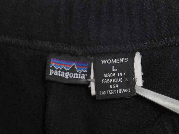 90s USA製 パタゴニア エルキャプリーン フリース パンツ レディース L 古着 99年製 オールド アウトドア ポケット付き イージーパンツ 黒