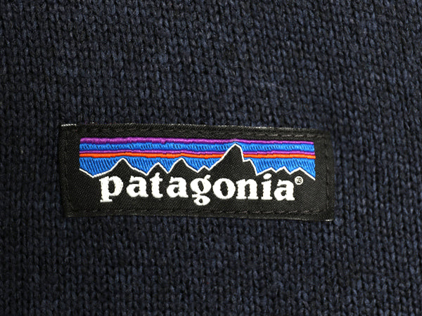 パタゴニア ベターセーター ベスト メンズ L 古着 19年製 フリース セーター 前開き フルジップ アウトドア 重ね着 ワンポイント ネイビー