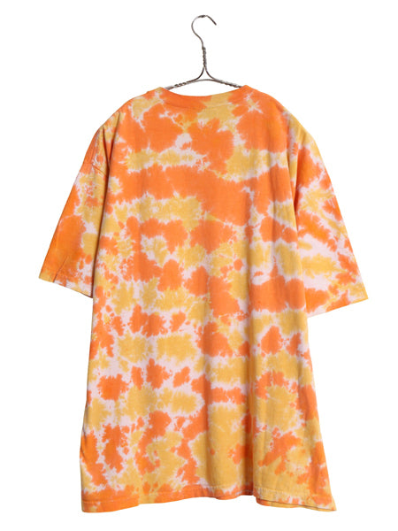 90s タイダイ 染め 半袖 Tシャツ メンズ XL 古着 オールド ヘビーウェイト コットン カットソー リキッドブルー マルチカラー 大きいサイズ