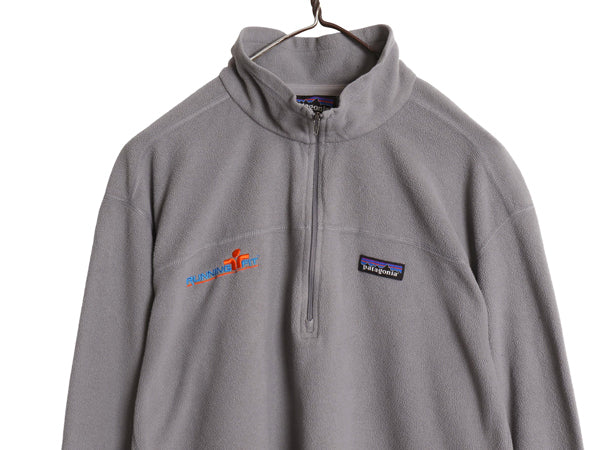 パタゴニア マイクロD ハーフジップ フリース プルオーバー メンズ L / 15年製 アウトドア トップス ロンT 長袖Tシャツ ハイネック 灰 企業