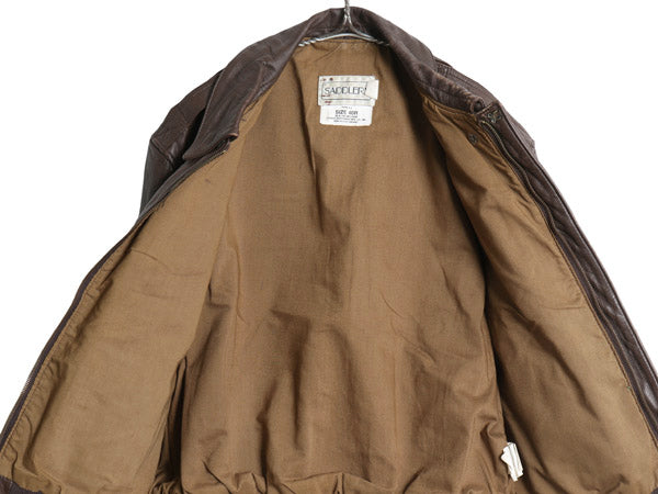 80s USA製 COOPER 本革 レザー A-2 タイプ フライト ジャケット メンズ M / ヴィンテージ 革ジャン ボンバー ゴートスキン 山羊革 ワッペン