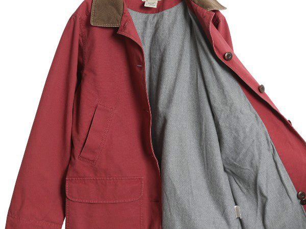 00s エルエルビーン コットン ハンティング ジャケット レディース M 古着 オールド カバーオール ハーフ コート フランネル ライナー付き
