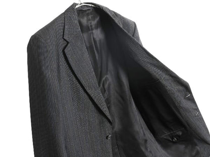 90s USA製 バーバリー プローサム テーラード ジャケット メンズ S 程/ 旧タグ オールド ブレザー サマー ウール ストライプ トラッド 灰