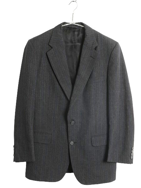 90s USA製 バーバリー プローサム テーラード ジャケット メンズ S 程/ 旧タグ オールド ブレザー サマー ウール ストライプ トラッド 灰