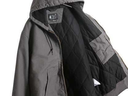 US企画 USA製 カーハート アクティブ ジャケット メンズ L / ワーク ダック フード パーカー 中綿 キルティング ライナー ブルゾン グレー