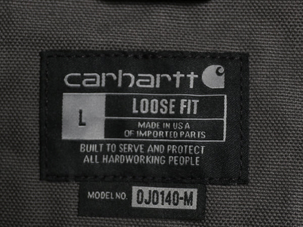 US企画 USA製 カーハート アクティブ ジャケット メンズ L / ワーク ダック フード パーカー 中綿 キルティング ライナー ブルゾン グレー