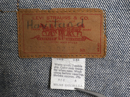 80s USA製 ★ リーバイス 70505 デニム ジャケット 42 メンズ L ヴィンテージ ジージャン 4th ブルゾン 後期 紙 ケアタグ 付き 赤タブ 濃紺