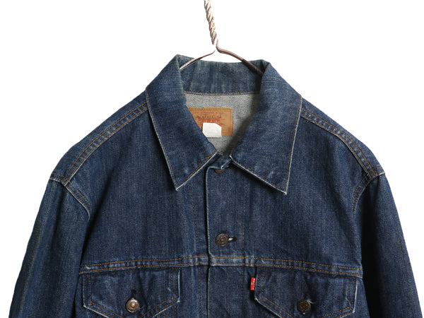 80s USA製 ★ リーバイス 70505 デニム ジャケット 42 メンズ L ヴィンテージ ジージャン 4th ブルゾン 後期 紙 ケアタグ 付き 赤タブ 濃紺