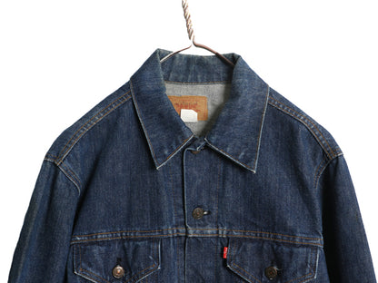 80s USA製 ★ リーバイス 70505 デニム ジャケット 42 メンズ L ヴィンテージ ジージャン 4th ブルゾン 後期 紙 ケアタグ 付き 赤タブ 濃紺