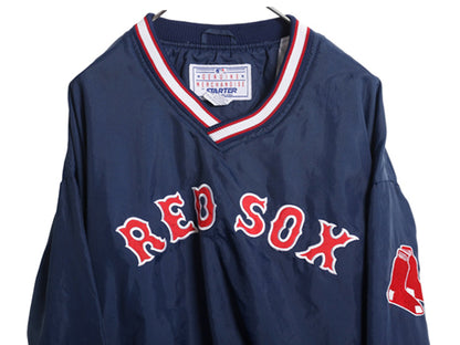 90s レッドソックス ナイロン ジャケット メンズ XL / オールド MLB オフィシャル スターター プルオーバー スタジャン 大きいサイズ 野球