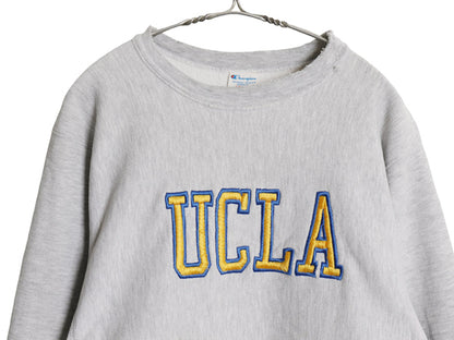 80s USA製 チャンピオン リバースウィーブ UCLA カレッジ 刺繍 スウェット メンズ L / ヴィンテージ トリコタグ トレーナー 裏起毛 グレー 