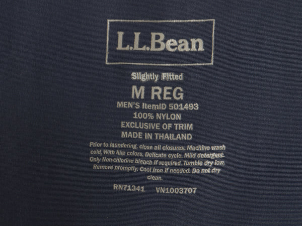 エルエルビーン フルジップ ナイロン ベスト メンズ M / 古着 アウトドア ハイネック 重ね着 前開き ツートン 薄手 ワンポイント ロゴ 刺繍