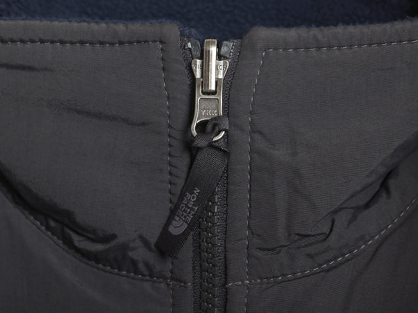 ノースフェイス デナリ ジャケット メンズ L / アウトドア フリース ナイロン ジャンパー フルジップ ブルゾン ハイネック ツートン 紺 灰