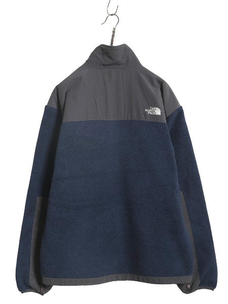 ノースフェイス デナリ ジャケット メンズ L / アウトドア フリース ナイロン ジャンパー フルジップ ブルゾン ハイネック ツートン 紺 灰
