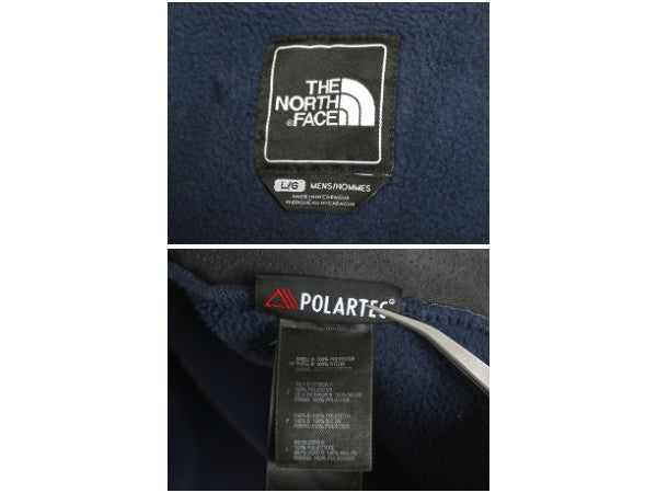 ノースフェイス デナリ ジャケット メンズ L / アウトドア フリース ナイロン ジャンパー フルジップ ブルゾン ハイネック ツートン 紺 灰