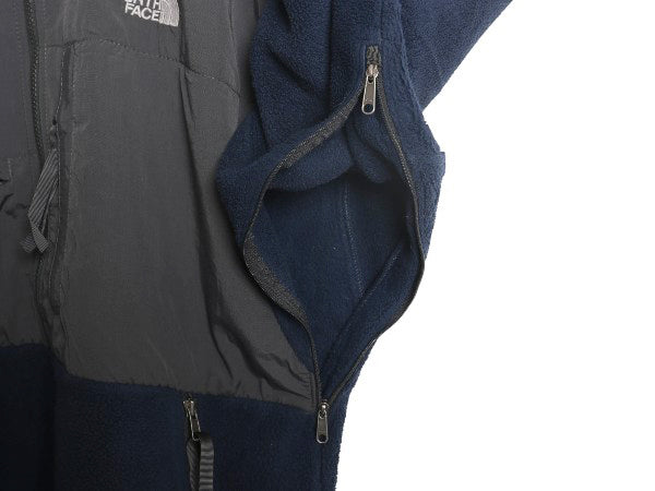 ノースフェイス デナリ ジャケット メンズ L / アウトドア フリース ナイロン ジャンパー フルジップ ブルゾン ハイネック ツートン 紺 灰