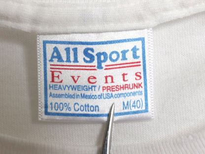 90s ジョーク メッセージ プリント 半袖 Tシャツ メンズ M 古着 オールド 当時物 ヘビーウェイト コットン カットソー シングルステッチ 白