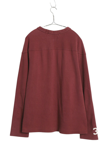 00s ポロ ラルフローレン フットボール 長袖 Tシャツ メンズ L / オールド ロンT フェルト ワッペン ナンバリング ヘビーウェイト コットン