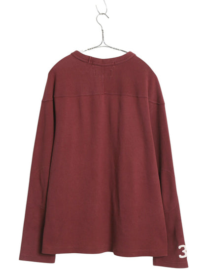 00s ポロ ラルフローレン フットボール 長袖 Tシャツ メンズ L / オールド ロンT フェルト ワッペン ナンバリング ヘビーウェイト コットン