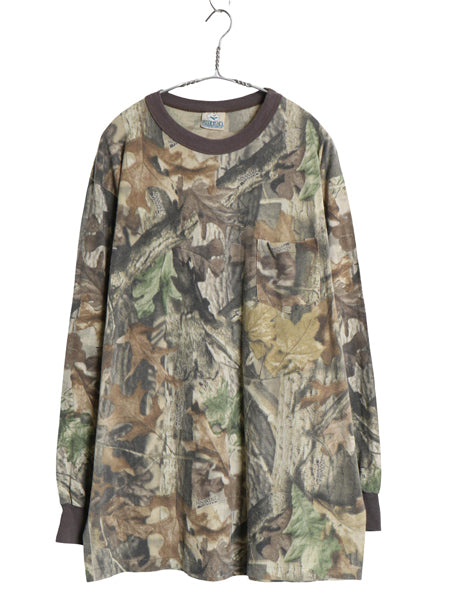 90s USA製 レッドヘッド リアルツリー カモ ポケット付き 長袖 Tシャツ メンズ XL / オールド ロンT ポケT 大きいサイズ 総柄 ハンティング