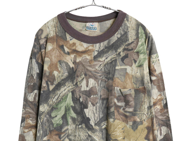 90s USA製 レッドヘッド リアルツリー カモ ポケット付き 長袖 Tシャツ メンズ XL / オールド ロンT ポケT 大きいサイズ 総柄 ハンティング