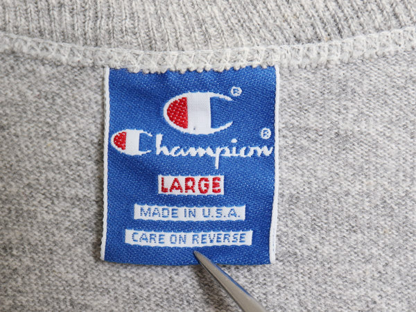 80s USA製 チャンピオン 2段 カレッジプリント 半袖 Tシャツ メンズ L 小さめ M ヴィンテージ 88 12 シングルステッチ 目付き 霜降りグレー