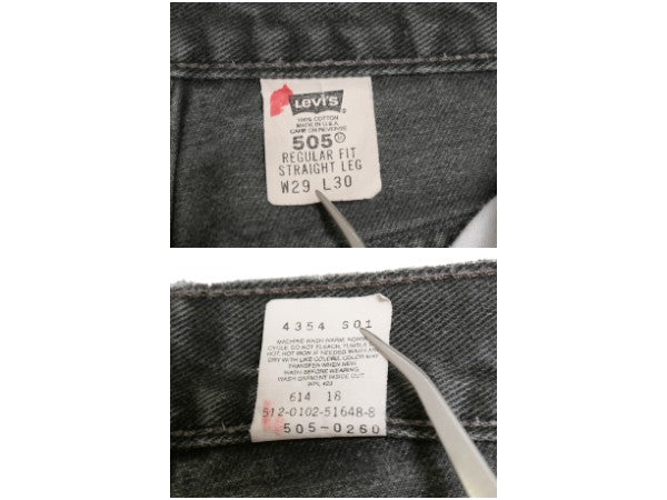 00s USA製 リーバイス 505 ブラック デニム パンツ メンズ 29 30 オールド ジーンズ ジーパン Gパン スリム ストレート ボトムス 黒 赤タブ