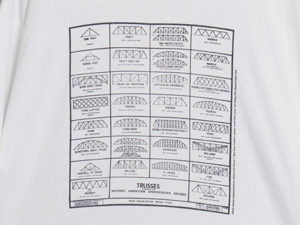 90s USA製 ★ 建築 トラス 構造 アート イラスト プリント Tシャツ メンズ XL 古着 オールド 当時物 企業物 グラフィック 大きいサイズ 白