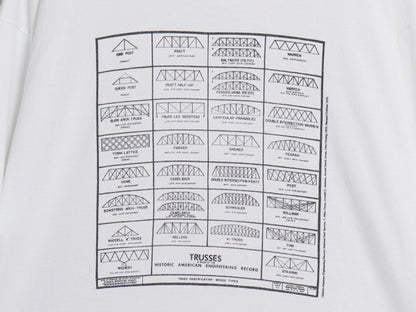 90s USA製 ★ 建築 トラス 構造 アート イラスト プリント Tシャツ メンズ XL 古着 オールド 当時物 企業物 グラフィック 大きいサイズ 白