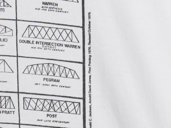 90s USA製 ★ 建築 トラス 構造 アート イラスト プリント Tシャツ メンズ XL 古着 オールド 当時物 企業物 グラフィック 大きいサイズ 白