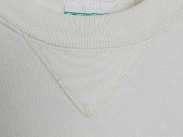 90s USA製 ディスカス 無地 スウェット メンズ レディース L / オールド トレーナー 前V 裏起毛 ロゴ刺繍 ブランク ワンポイント ホワイト 