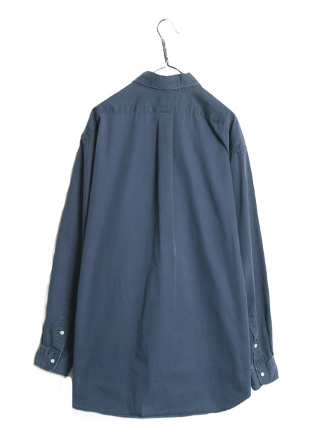 90s ラルフローレン 長袖 ボタンダウン シャツ メンズ XL / オールド ポロ コットン チノ 長袖シャツ ワイシャツ シンプル 大きいサイズ 紺
