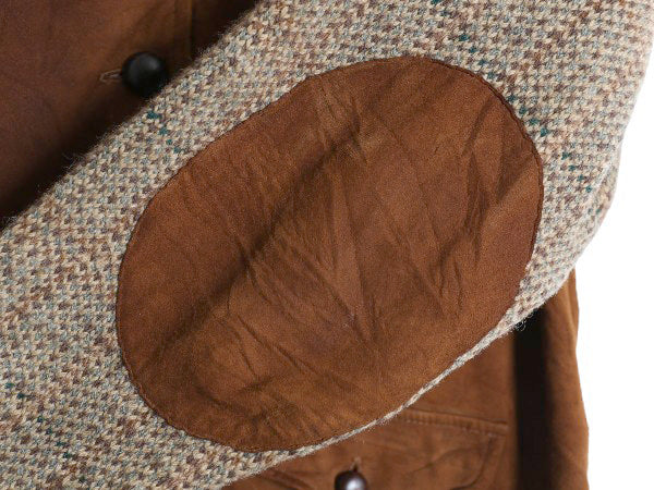 80s ラルフローレン 本革 レザー ニット ジャケット レディース L ポロ ヴィンテージ 鹿革 ディアスキン スウェード ハンティング セーター