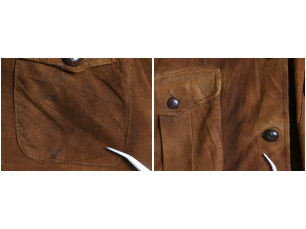 80s ラルフローレン 本革 レザー ニット ジャケット レディース L ポロ ヴィンテージ 鹿革 ディアスキン スウェード ハンティング セーター