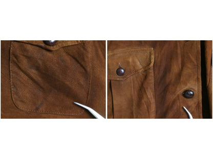 80s ラルフローレン 本革 レザー ニット ジャケット レディース L ポロ ヴィンテージ 鹿革 ディアスキン スウェード ハンティング セーター