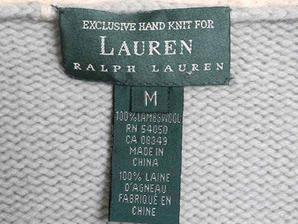90s ローレン ラルフローレン ノルディック ニット カーディガン レディース M / オールド ポロ ラム ウール ハンドメイド パーカー 絵柄