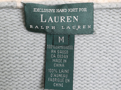 90s ローレン ラルフローレン ノルディック ニット カーディガン レディース M / オールド ポロ ラム ウール ハンドメイド パーカー 絵柄