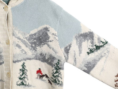 90s ローレン ラルフローレン ノルディック ニット カーディガン レディース M / オールド ポロ ラム ウール ハンドメイド パーカー 絵柄