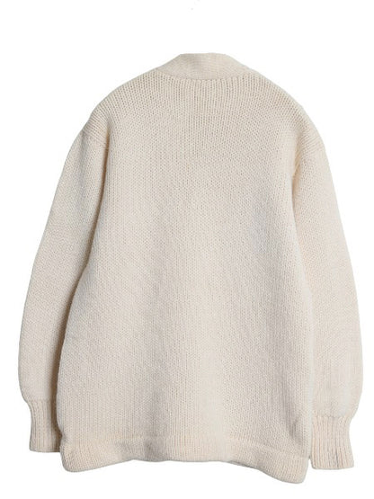 70s Lanza レタード ニット カーディガン メンズ M ヴィンテージ セーター アワード カレッジ サガラ ワッペン 前開き 重ね着 ポケット付き