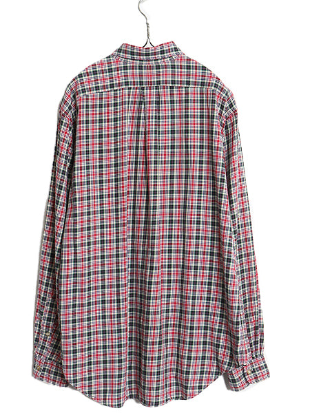 00s ラルフローレン チェック 長袖 ボタンダウン シャツ メンズ XL 古着 オールド ポロ 長袖シャツ コットン ワンポイント BD 大きいサイズ
