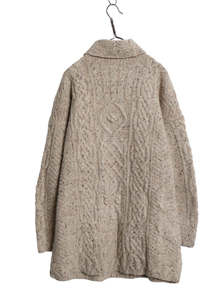 LAURA ASHLEY タートルネック ケーブル ニット セーター レディース M 古着 ウール アラン フィッシャーマン ロング丈 ワンピース シンプル