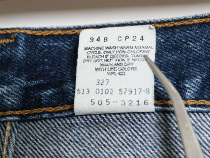 00s USA製 リーバイス 505 デニム パンツ メンズ 36 32 古着 オールド スリム テーパード ストレート ジーンズ ジーパン ヒゲ アタリ 濃紺