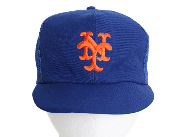 デッドストック 90s USA製 MLB オフィシャル メッツ メッシュ ベースボール キャップ フリーサイズ 帽子 オールド 大リーグ メジャーリーグ