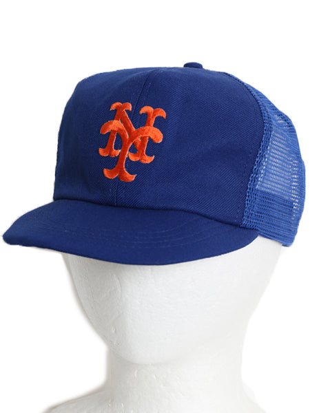 デッドストック 90s USA製 MLB オフィシャル メッツ メッシュ ベースボール キャップ フリーサイズ 帽子 オールド 大リーグ メジャーリーグ