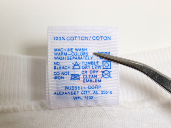 90s USA製 ラッセル 3段 プリント Tシャツ メンズ XXL / オールド カレッジ カプセル ヘビーウェイト コットン カットソー 大きいサイズ 白