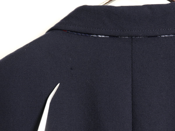 90s USA製 バーバリー プローサム テーラード ジャケット レディース M / オールド 旧タグ ウール ブレザー 紺ブレ 金ボタン 無地 ネイビー