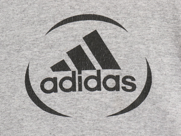 90s USA製 アディダス ロゴ プリント 長袖 Tシャツ メンズ L / オールド ロンT カットソー ヘビーウェイト クルーネック ゆったり グレー