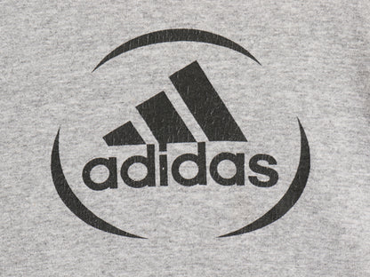 90s USA製 アディダス ロゴ プリント 長袖 Tシャツ メンズ L / オールド ロンT カットソー ヘビーウェイト クルーネック ゆったり グレー